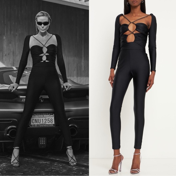 DUNDAS Pants - New with Tag | Dundas Holly
ruched bodice chain jumpsuit 38 IT / US 2